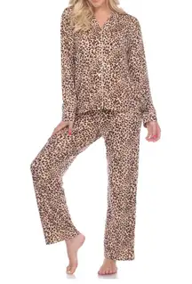 White Mark Sleepwear Soft Cheetah Print Pajamas New NWT Size 2X (14/16)