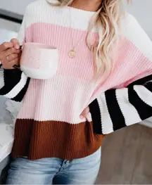 Abigail Colorblock Striped Sweater