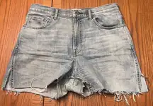 Everlane The Cheeky Bootcut Cutoff Light Blue Denim Jean Shorts Raw Hem‎ Size 30