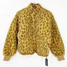 NWT BlankNYC Leopard Quilted Bomber Jacket S