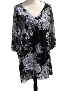 Dee Elle long sleeve floral open back dress