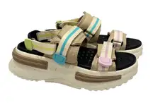 Converse All Star Platform Sport Sandals Beige Multi Strap Chunky Sole Women's 6