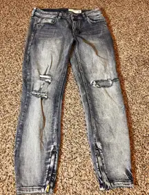 Pistola‎ Womens Distressed Ankle Zipper Skinny Jeans Size 29 Blue Denim
