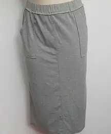 ZARA NWT  Ribbed MIDI Pencil Skirt Gray Small