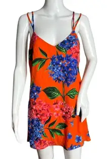 Show Me Your Mumu Dress Women XS‎ Orange Blue Floral Criss Cross Applesauce