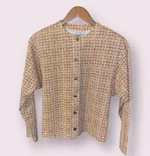 Nancy Denz Front Button Up Printed Jacket - size small