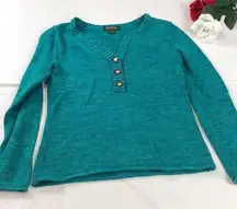 Eddie Bauer Turquoise Pull Over Sweater S
