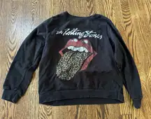 The Rolling Stones‎ Size S Sweatshirt Crew Neck Graphic Print Black Pullover