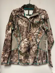 Womens Cableas Camo Quarter Zip Size Small