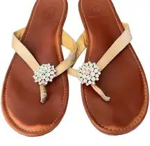 Yellow Box crystal embellished leather sandals