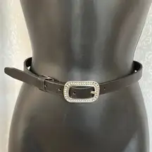 GAP WOMEN’S LEATHER Black Belt with Silver Buckle Sz: 26”