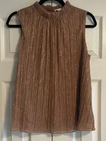 eri + ari Women’s Sleeveless Rose Gold Shimmer Top - Size XS