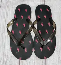 Polo sport logo flip flops sz 8 women