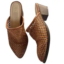 CL by Laundry Women's Brown Woven Mules 1990’s