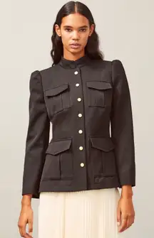 Tory Burch NWT Wool Sargent Pepper Jacket‎ Black Size 12