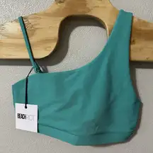 BeachRiot Sport‎ Ella Top In Wafa Women's Size XL Green Blue Ribbed Bikini NWT