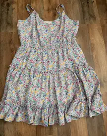 Skies Are Blue Dress Floral Print Large