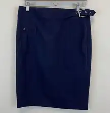 Ralph Lauren Black Label Nautical Ponte Belted Pencil Skirt Size 10