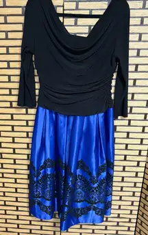 SLNY Black And Blue Dress‎ Size 12