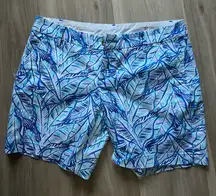 Lily PulitzerJayne Blue Leaf Print Women's Shorts Size 8