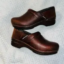 DANSKO Leather Clog Slip On Shoes sz 37