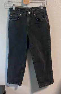 ASOS Black Crop Mom Jeans