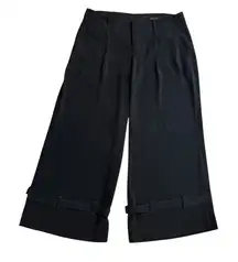 Club Monaco Women’s 10 Wide Leg Crop Pant Black‎ Tie Ankle Office Casual Comfy