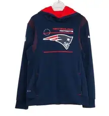 Nike Women's NFL New England Patriots Dri-Fit  Navy Blue Hoodie On Field Large