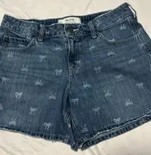 Hollister Women's Bow Print Jean Shorts