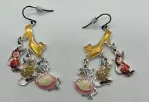 Disney  Cinderella Slipper And Cute Three Mice Dangle Earrings