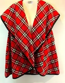 Mud Pie Red /Black shrug vest Size One Size OS perfect for Fall and Christmas