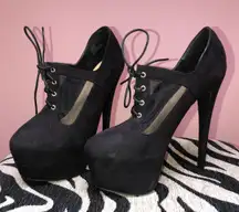 Black Lace Up Heels