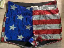 Glitter American Flag Shorts