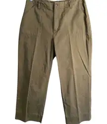 GH Bass Pants Womens Size 14 34" Khaki Beige Straight Leg Pockets Mid Rise