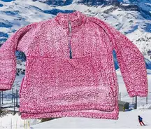 Time and Tru 1/2 Zip Fuzzy Dark Pink/Maroon Pullover