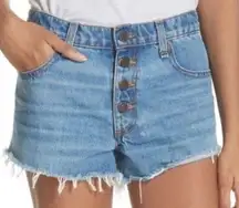 Victoria's Secret Pink denim shorts raw hem high waist size 28