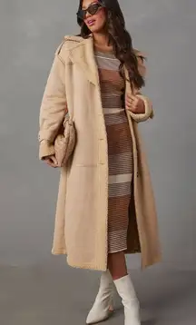 Vici Hobbes Sherpa lined suede pocketed coat