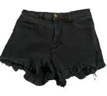 NYDJ TUMMY TUCK JEANS BLACK DENIM SHORTS SIZE 6 GUC #4073