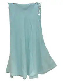 Ashley Stewart‎ Skirt Women Size 1X Blue Linen Tiffany Lagenlook Coastal Beach
