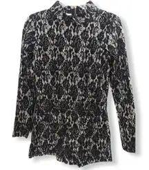 AGAIN Shorts Romper Black Lace‎