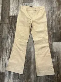 Theory 100% Leather Beige Flared Pants Size 2