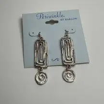 Periwinkle By Barlow Two Tone Metal Pierced Dangle Drop Earrings