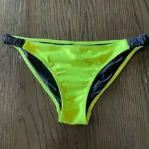 Maui and Sons Swim Neon Yellow Black Bikini Bottoms, M