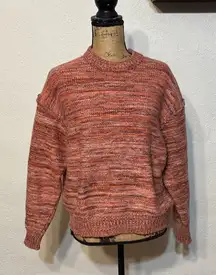 UGG Avianna Striped Wool-Blend Pullover Sweater, Salmon‎ Pink Multi - Large