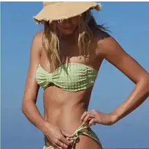 Billabong Wave Check Betty Bandeau Bikini Top Size M