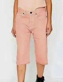 Free People x Sandrine High Rise Bermuda Jean Shorts Petal Women's Size 26 NWT