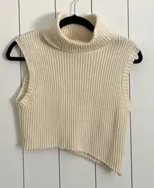 Danielle Guizio Turtleneck Knit Crop Top