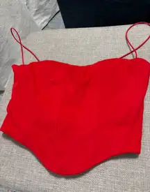 red corset tank top