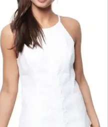 Lilly Pulitzer Women's White Halter Crochet Cotton Tank Top Size 00 Casual