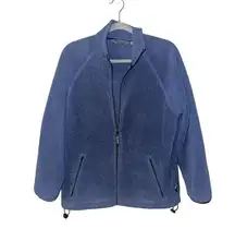 Eddie Bauer Vintage Womens Full Zip Blue Fleece, Medium